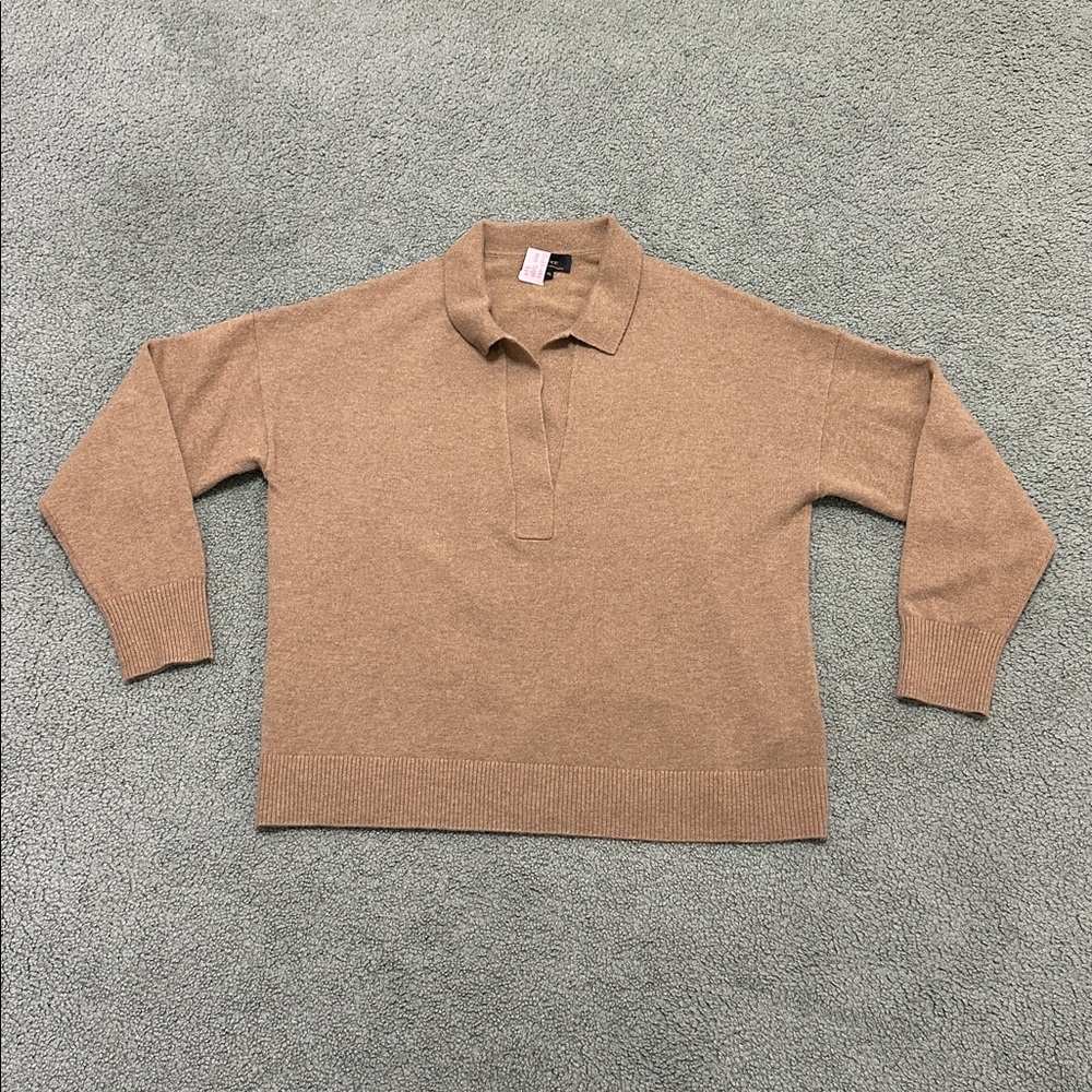 Quince Mongolian Cashmere Polo Sweater Size XL